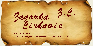 Zagorka Ćirković vizit kartica